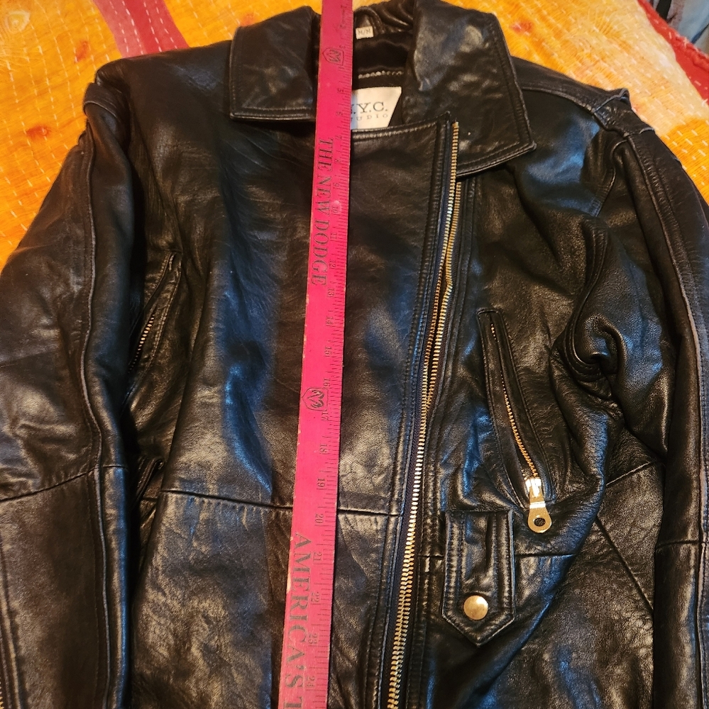NYC leather moto jacket sz M